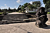 Candi Panataran - statues of giant club-wielding gate-keeping dwarapala at the entrance of the compound. 